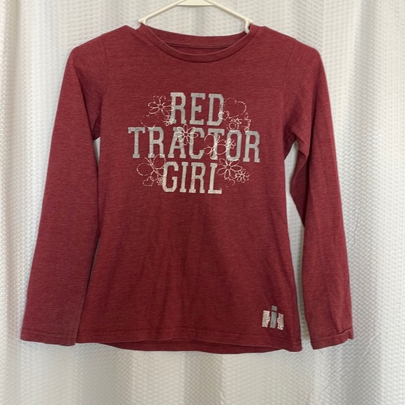 Case Red Tractor Girl long sleeve tee t-shirt girls size large - Picture 1 of 6